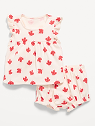 Image number 1 showing, Ribbed Flutter-Sleeve Top and Shorts Set for Baby