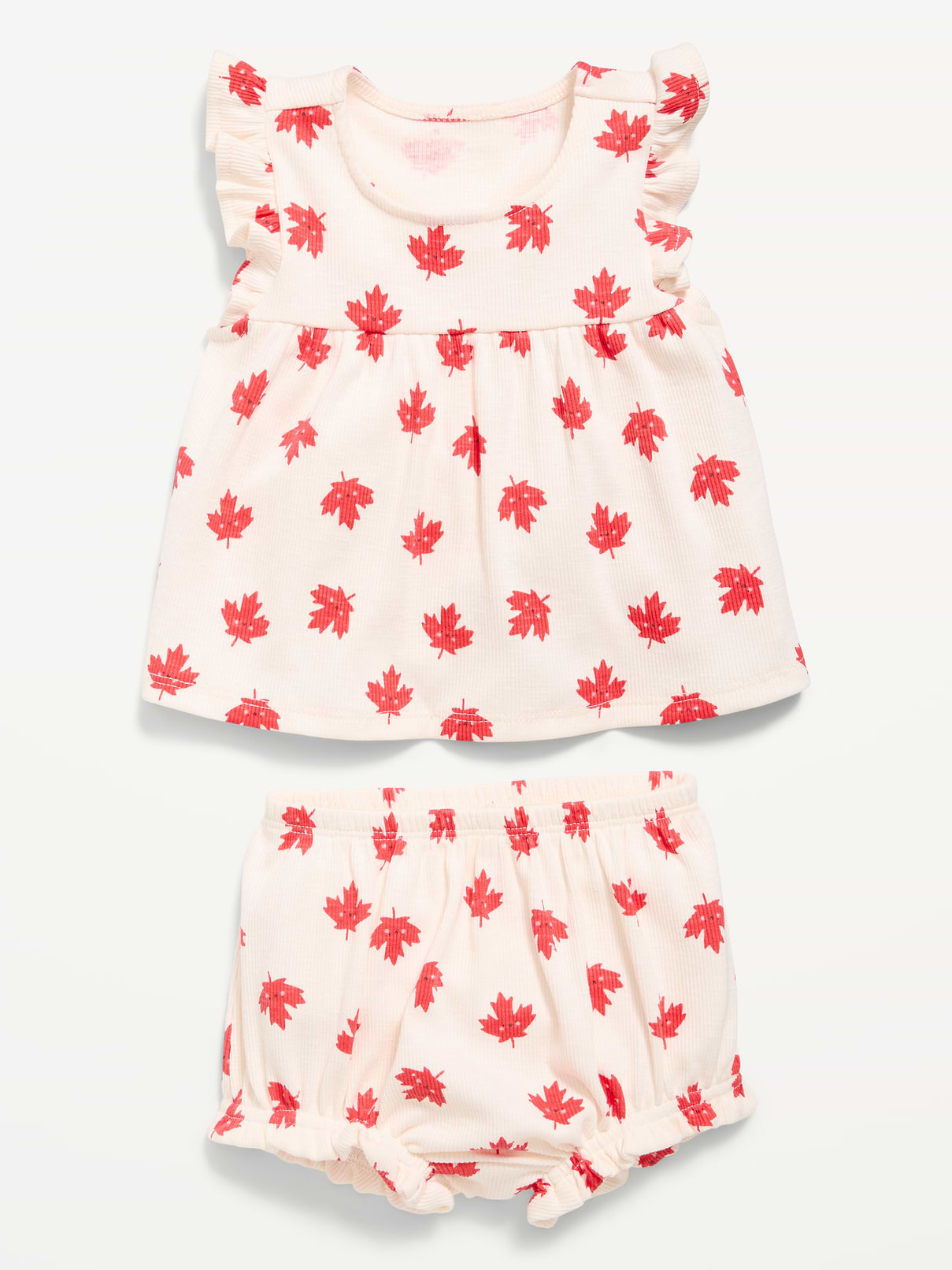 Image number 2 showing, Ribbed Flutter-Sleeve Top and Shorts Set for Baby
