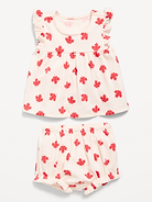 Image number 2 showing, Ribbed Flutter-Sleeve Top and Shorts Set for Baby