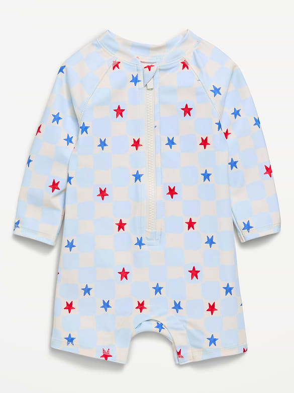 Printed Swim Rashguard Bodysuit for Baby