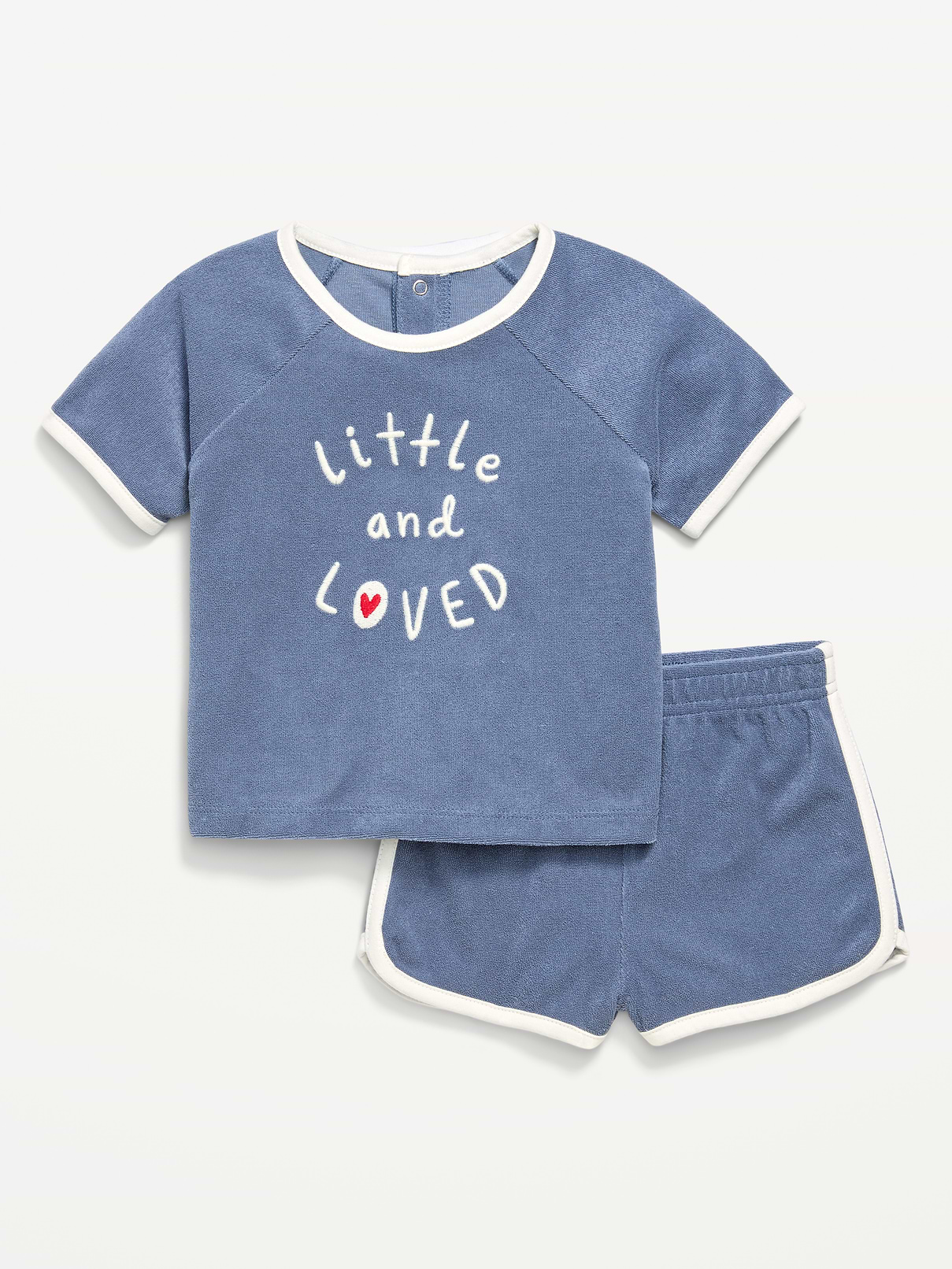 Image number 1 showing, Short-Sleeve Terry Graphic Top and Shorts Set for Baby