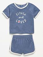 Image number 2 showing, Short-Sleeve Terry Graphic Top and Shorts Set for Baby
