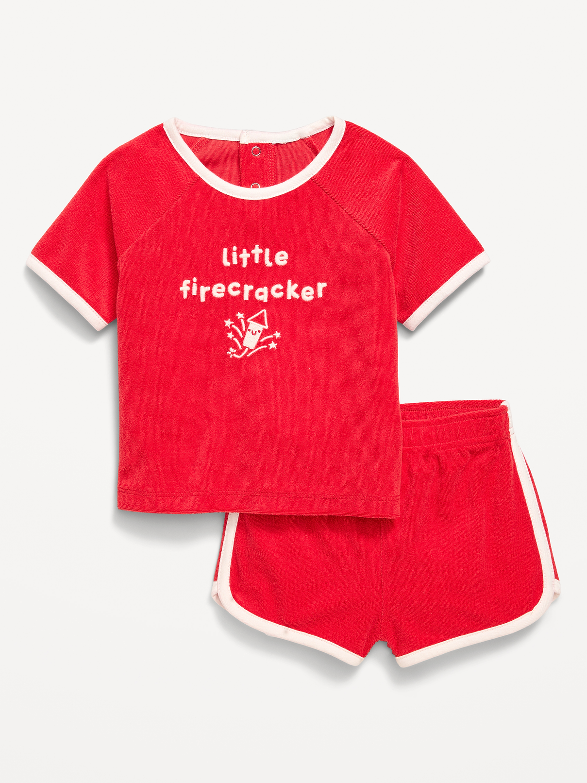 Image number 1 showing, Short-Sleeve Terry Graphic Top and Shorts Set for Baby