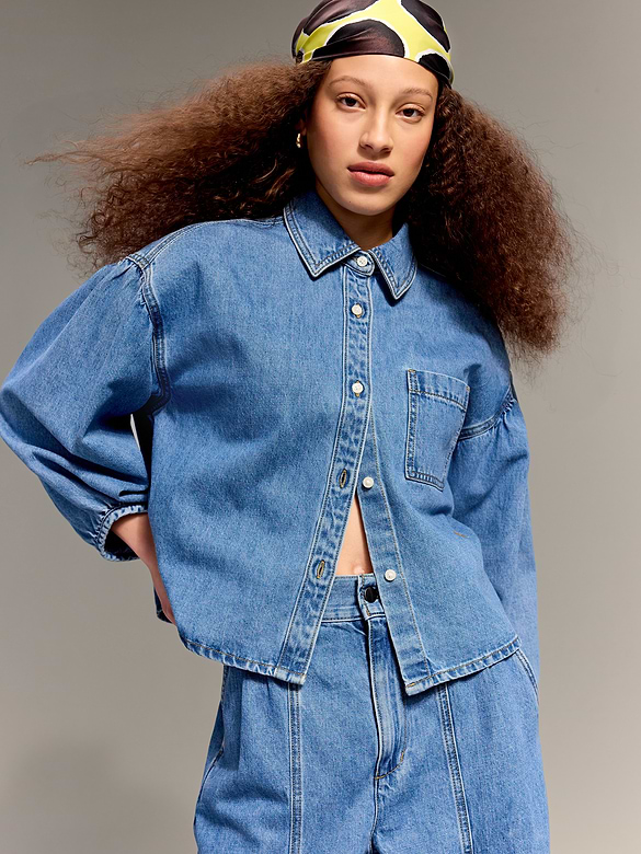 Old Navy x Christopher John Rogers Oversized Button-Down Jean Shirt