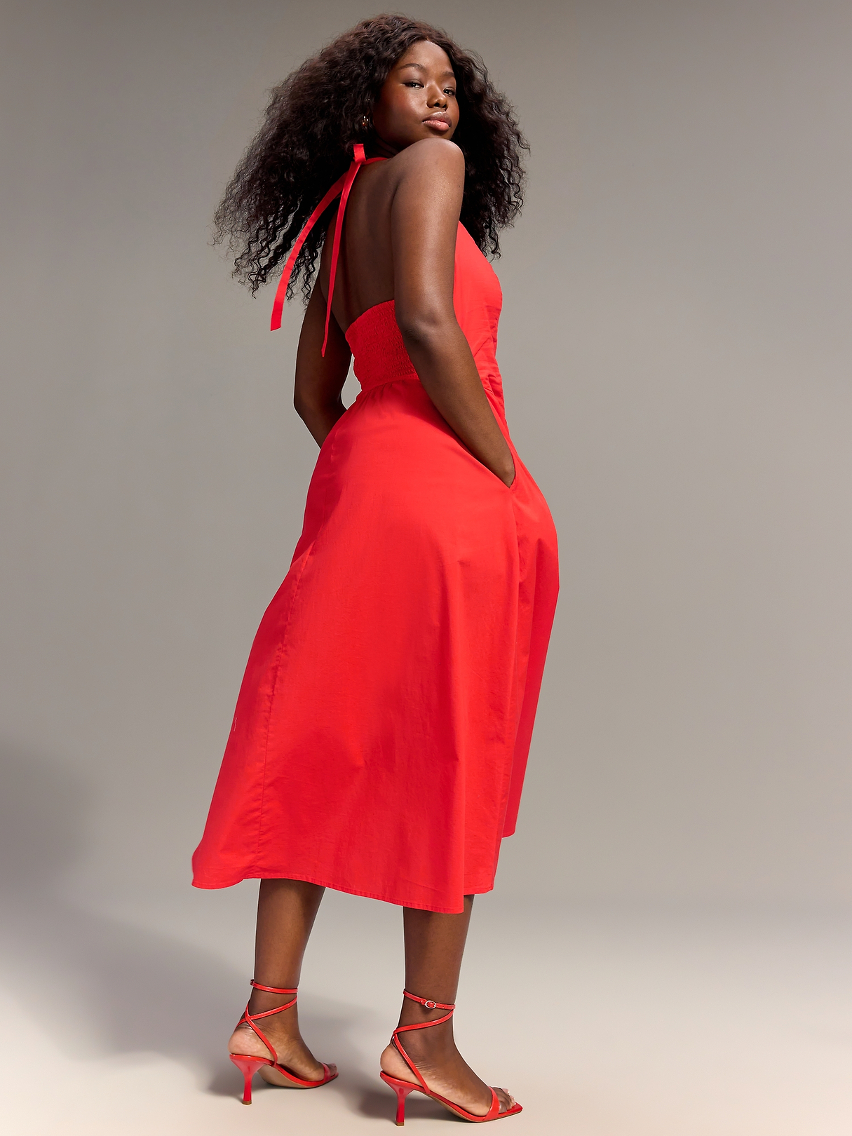Old Navy x Christopher John Rogers Halter Drop-Waist Dress | Old Navy