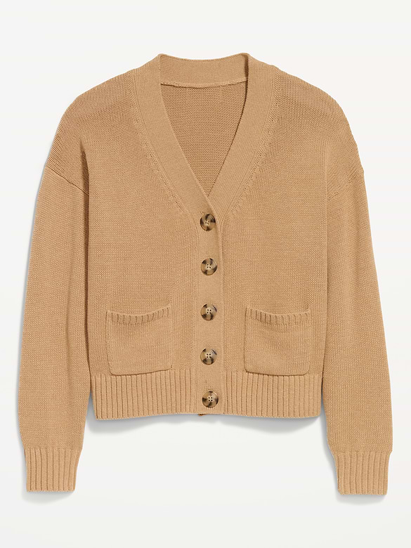 Relaxed V-Neck Cardigan Sweater