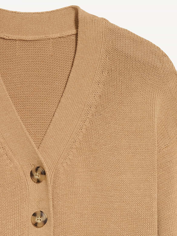 Relaxed V-Neck Cardigan Sweater