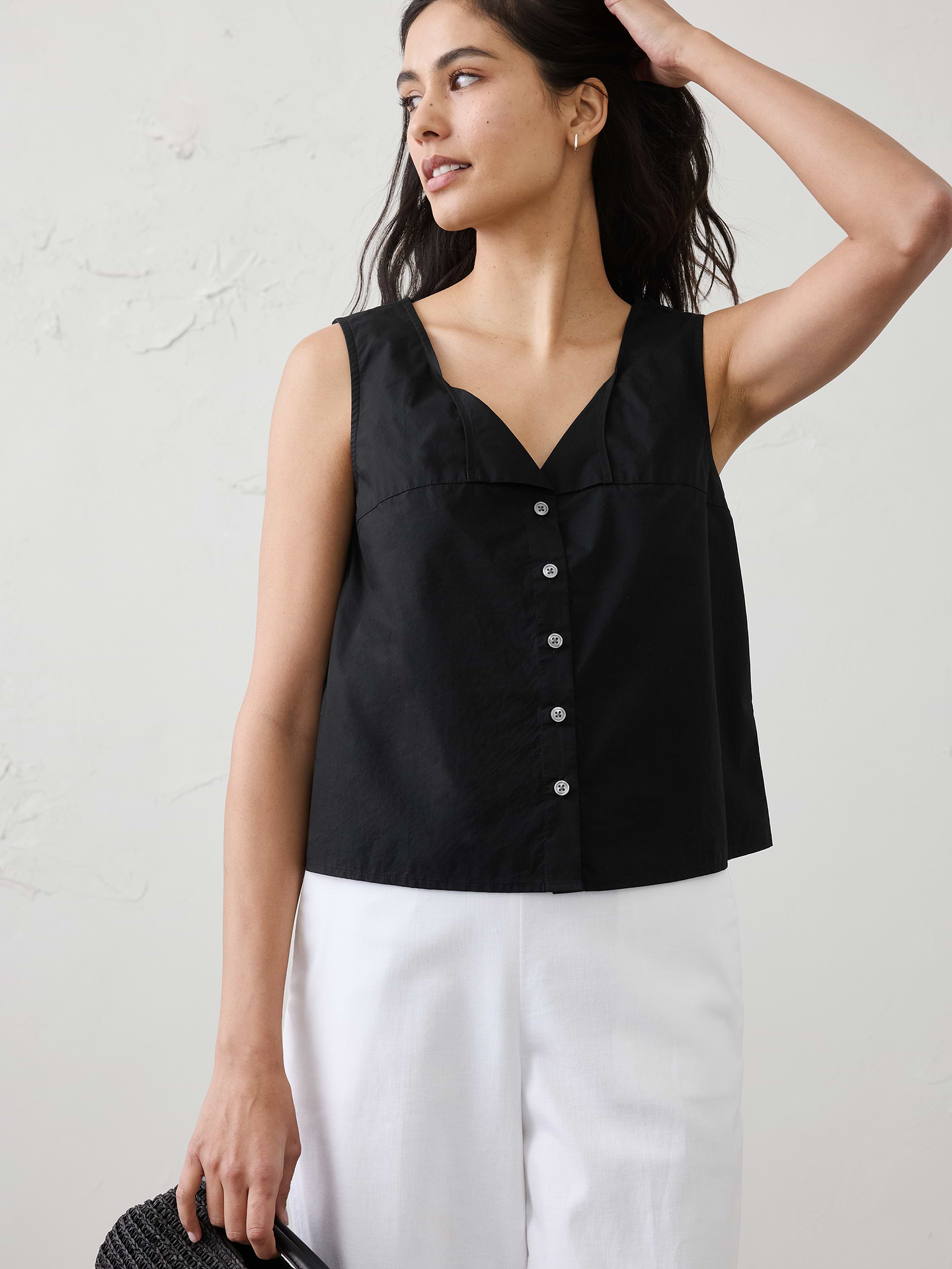 Image number 1 showing, Button-Through Top
