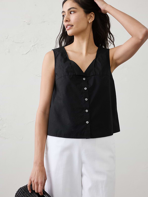 Button-Through Top