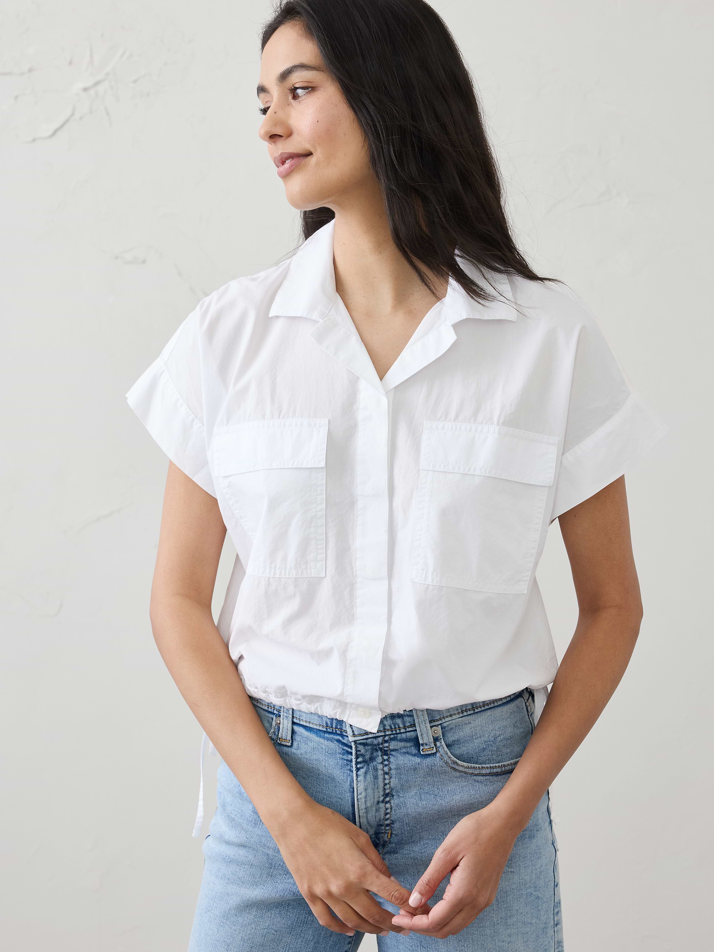 Image number 1 showing, Drawstring-Hem Shirt