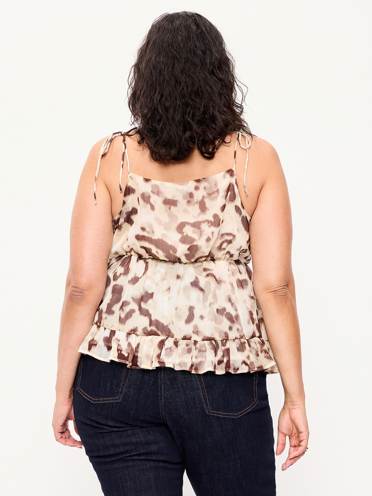 Chiffon Semi-Sheer Tie-Strap Cami Top | Old Navy