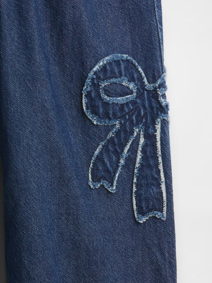 Image number 3 showing, Kids Mid Rise Pull-On Wide-Leg Jeans