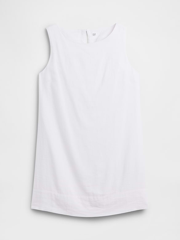 Linen-Blend Apron Mini Dress