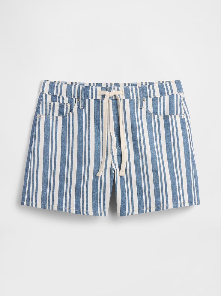 Image number 7 showing, Drawstring Denim Midi Shorts