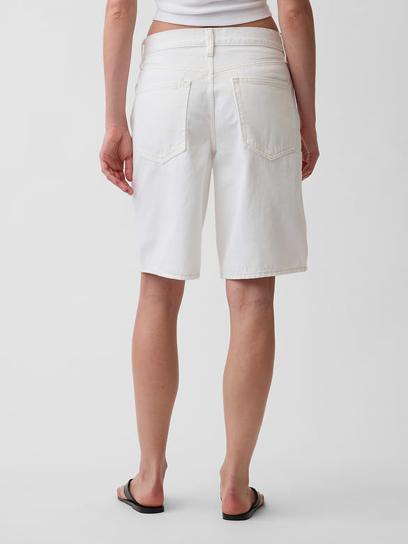 11" Mid Rise Longline Denim Shorts