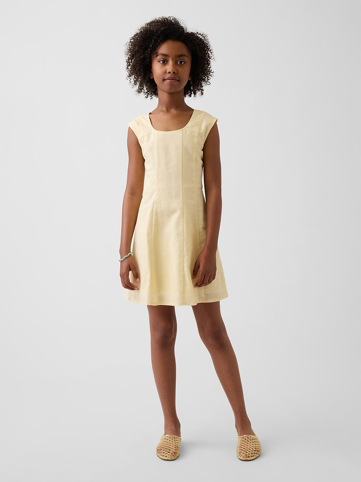 Image number 1 showing, Kids Linen-Cotton Scoop Neck Dress