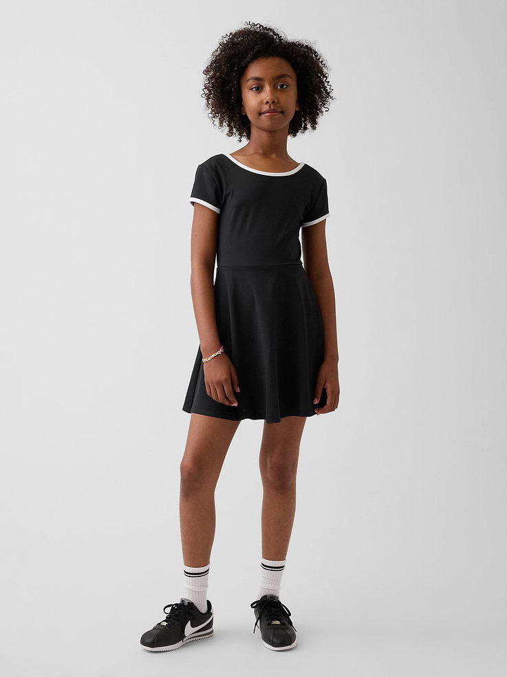 Image number 1 showing, Kids Cap-Sleeve Athletic Dress