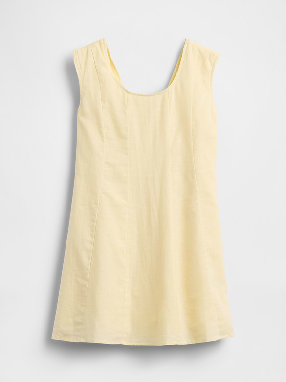 Kids Linen-Cotton Scoop Neck Dress