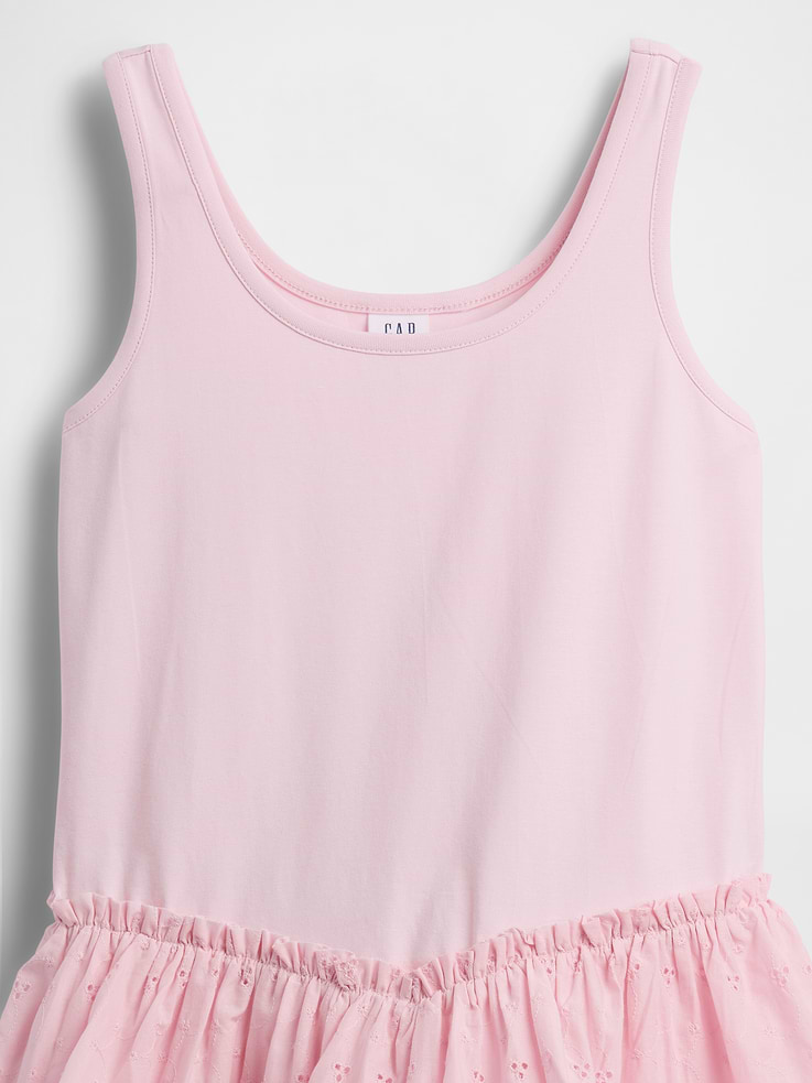 Image number 4 showing, Kids Mixed Media Tiered Tank Dress