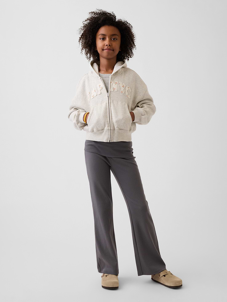 Image number 1 showing, Kids Foldover Flare Leggings