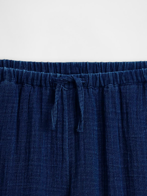 Kids Cotton Gauze Relaxed Wide-Leg Pants