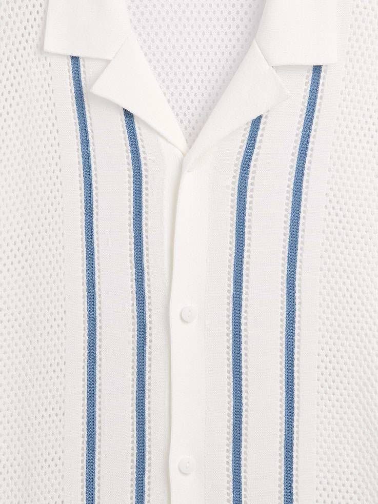 Image number 4 showing, Stripe Camp Collar Sweater Shirt