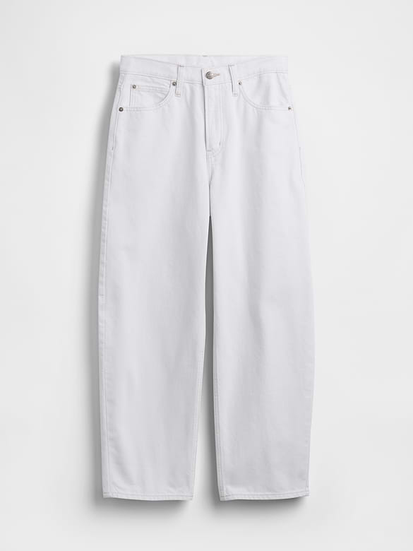 High Rise Crop Barrel Jeans