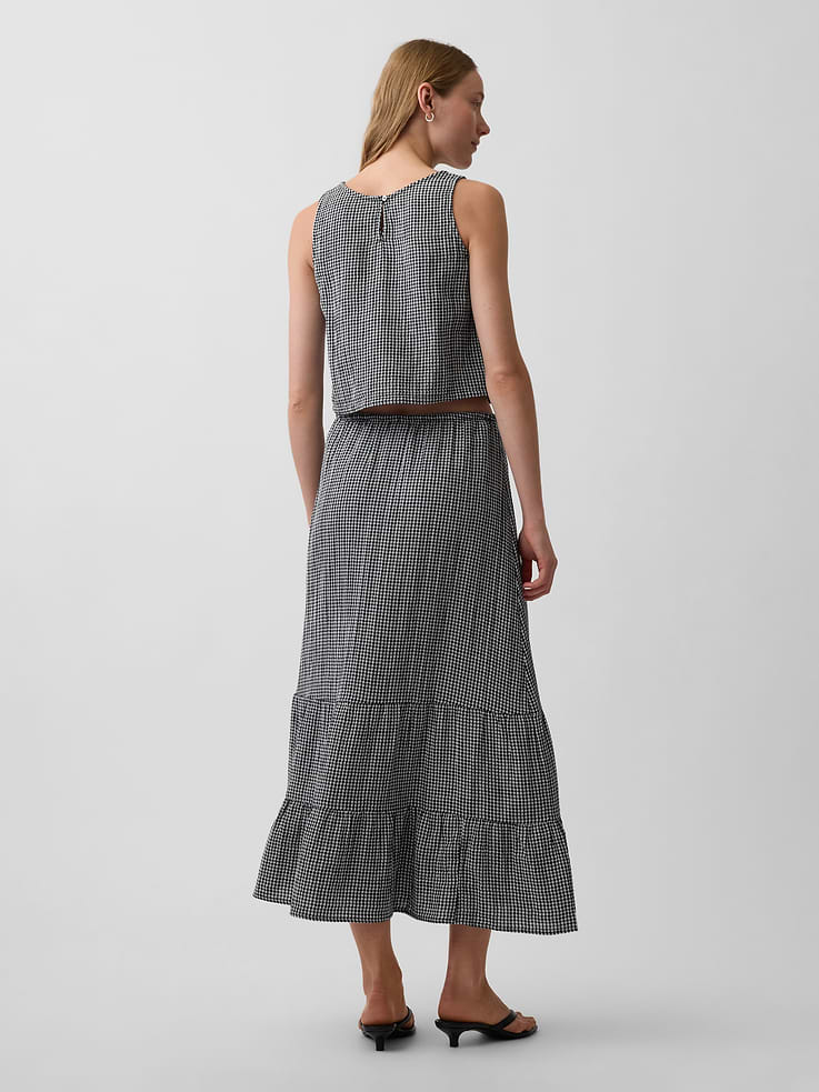 Image number 2 showing, Cotton Gauze Tiered Easy Maxi Skirt