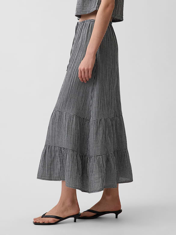 Cotton Gauze Tiered Easy Maxi Skirt