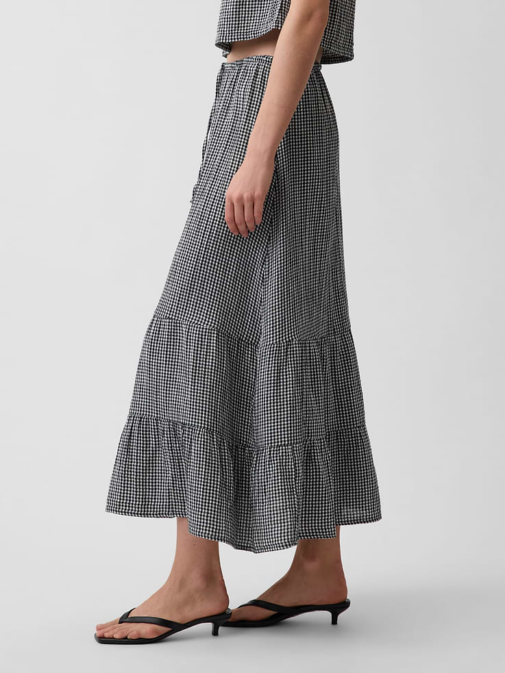 Image number 3 showing, Cotton Gauze Tiered Easy Maxi Skirt