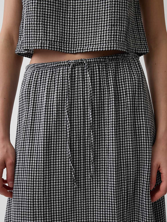Cotton Gauze Tiered Easy Maxi Skirt