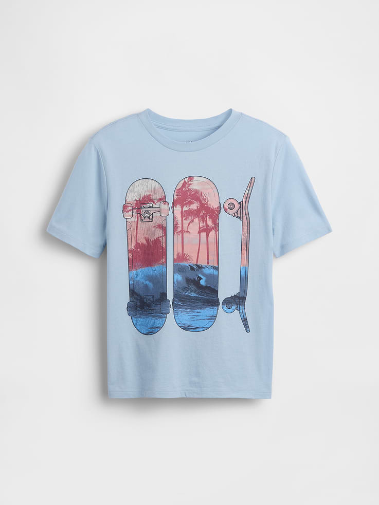 Image 1 of 3, Soft cotton jersey graphic T-shirt., Crewneck., Short sleeves., Assorted graphics., This product was made in a factory that invests in gender equity and women’s empowerment through RISE. Learn more at gapinc.com/equity ., Product #899684