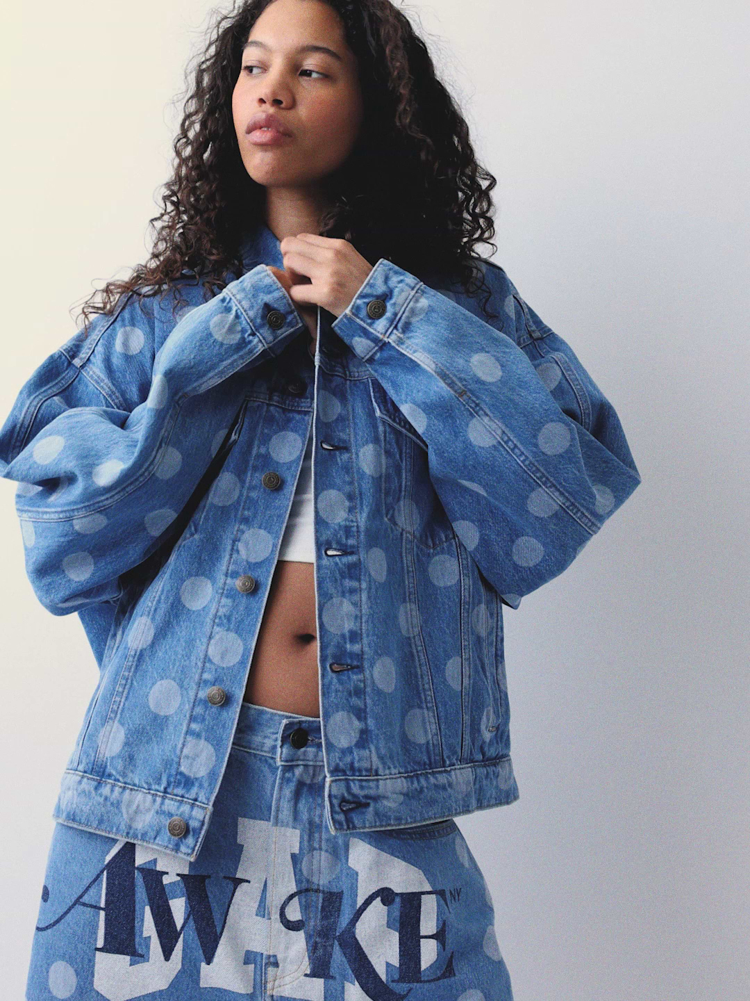 Gap × Awake NY Oversized Dotted Icon Denim Jacket | Gap