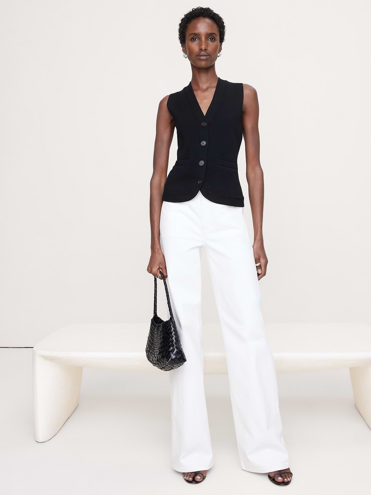 Larkspur Cotton-Silk Sweater Vest | Banana Republic
