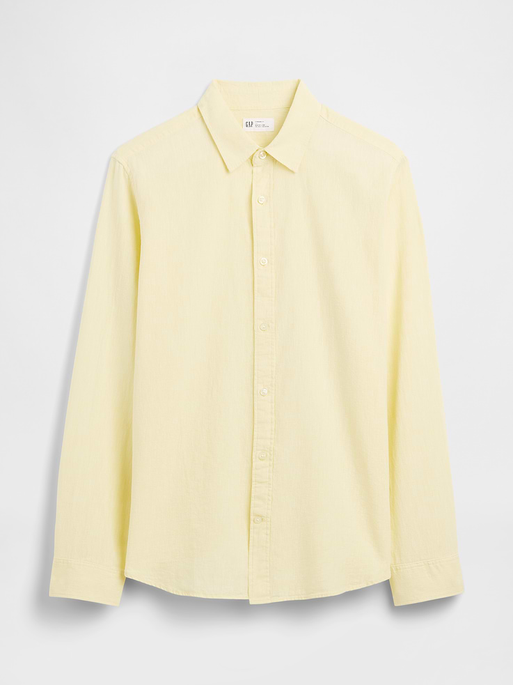 Image number 5 showing, Linen-Blend Shirt in Standard Fit