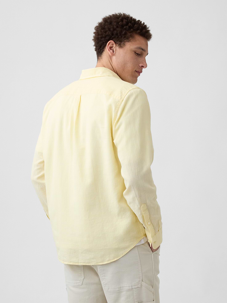 Image number 2 showing, Linen-Blend Shirt in Standard Fit