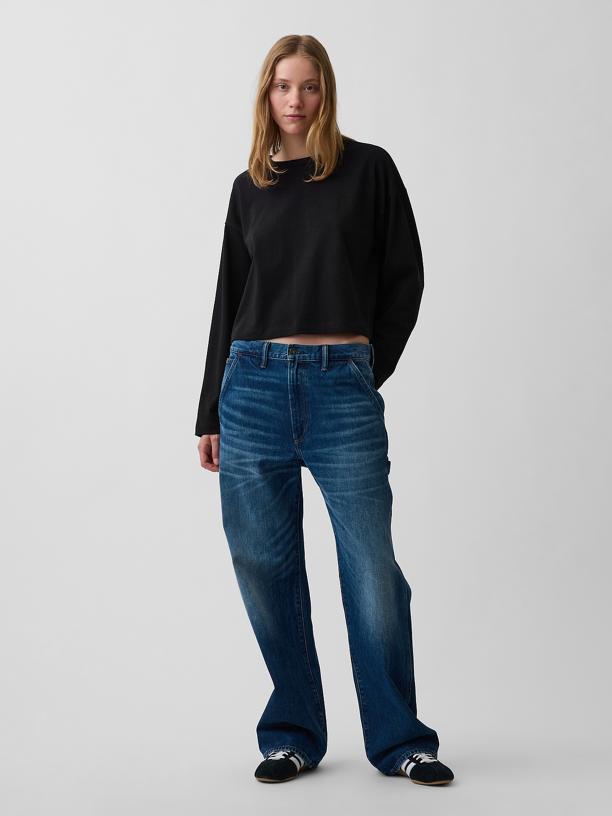 Knit Oversized Crop T-Shirt | Gap