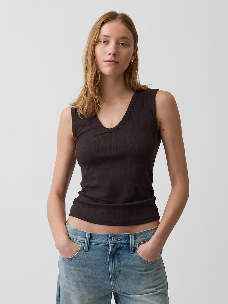 L'image numéro 1 présente Camisole côtelée moirée