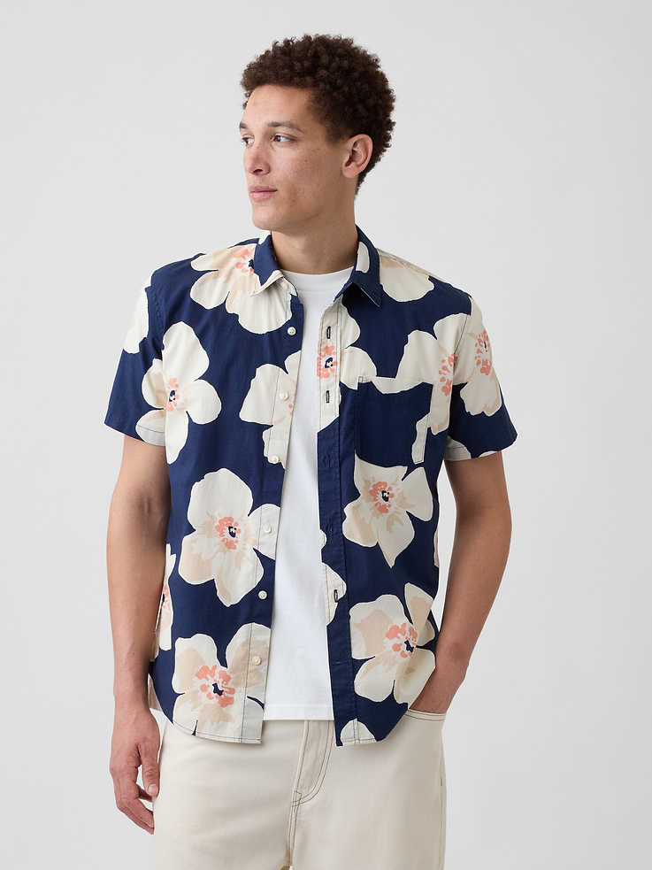 Image number 1 showing, Stretch Poplin Shirt in Standard Fit