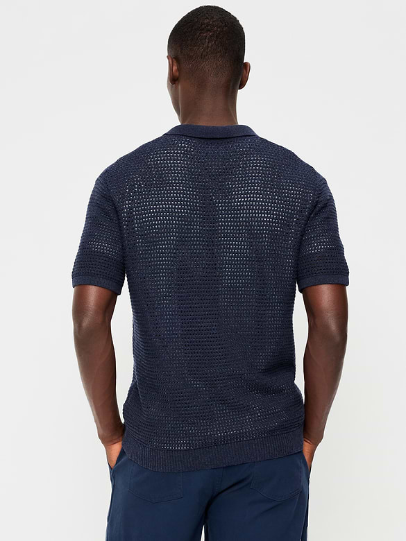 Short-Sleeve Polo Sweater