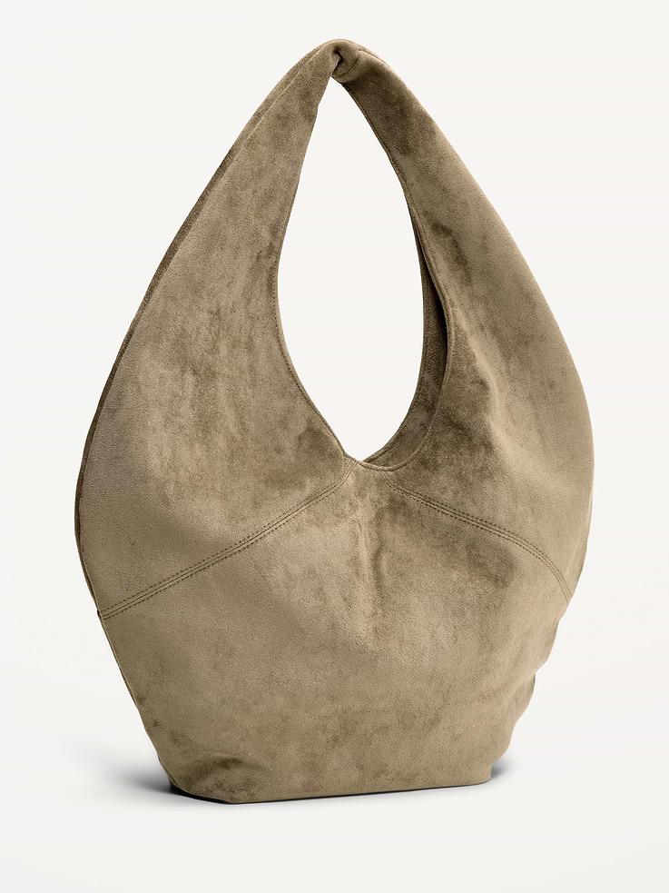 Image number 3 showing, Oversized Faux-Suede Hobo Bag