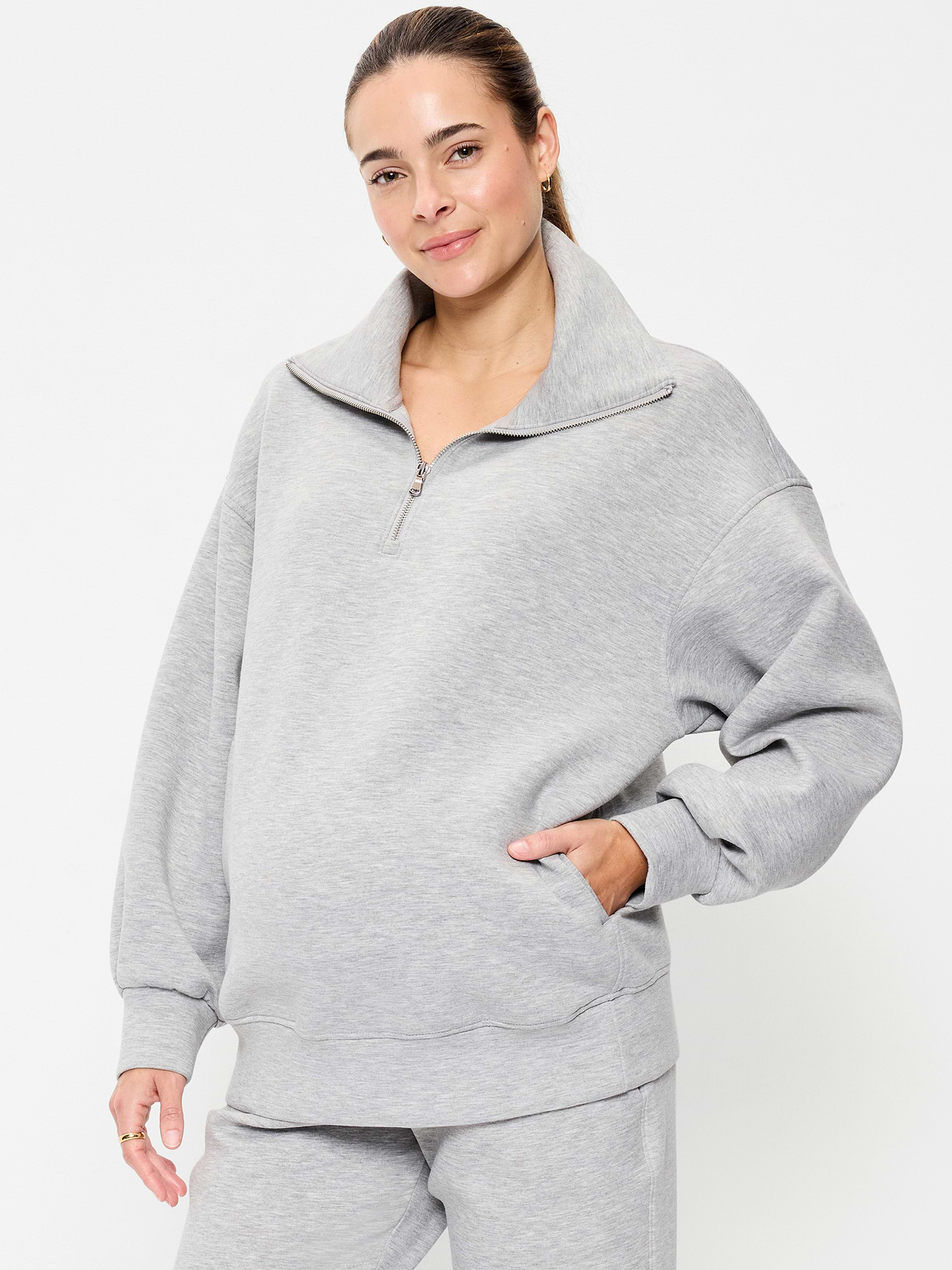 Maternity Bounce Fleece Half-Zip Pullover