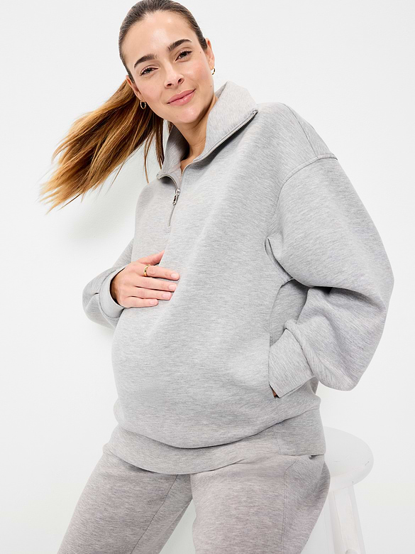 Maternity Bounce Fleece Half-Zip Pullover