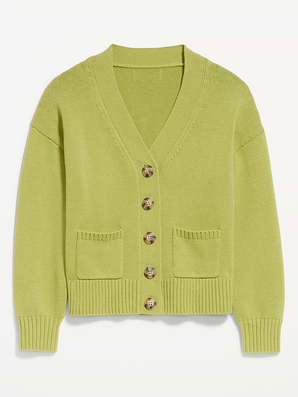 Seaside Cotton V-Neck Cardigan Sweater