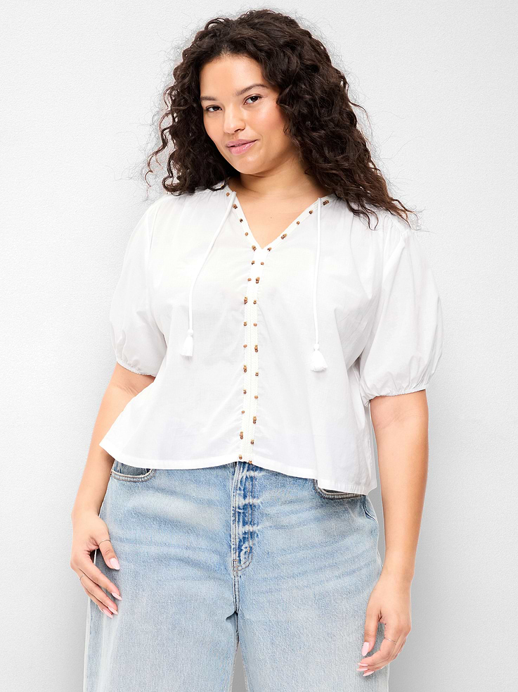 Image number 6 showing, Short-Sleeve Beaded Top