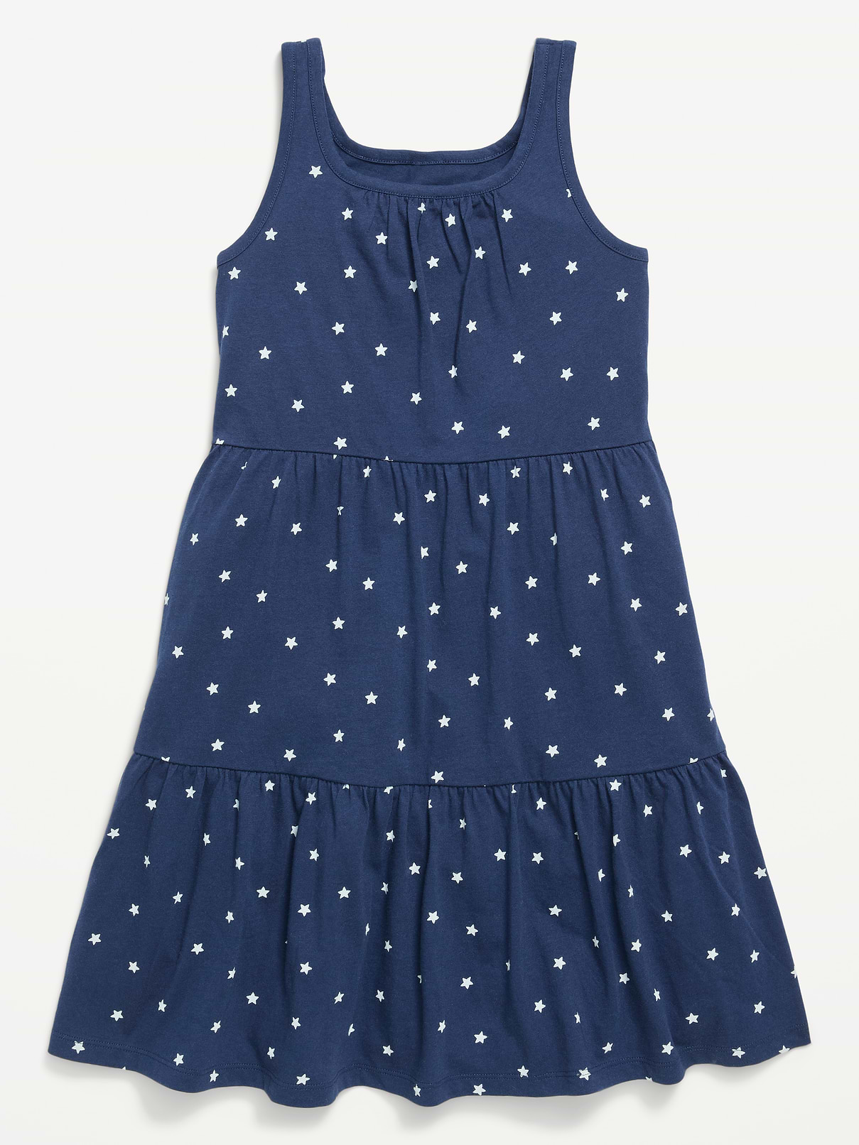 Image number 1 showing, Printed Sleeveless Fit and Flare Tiered Dress for Girls