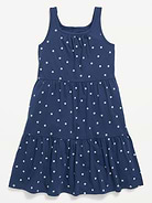 Image number 1 showing, Printed Sleeveless Fit and Flare Tiered Dress for Girls