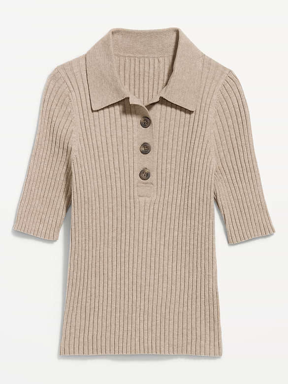 Short-Sleeve Ribbed Polo