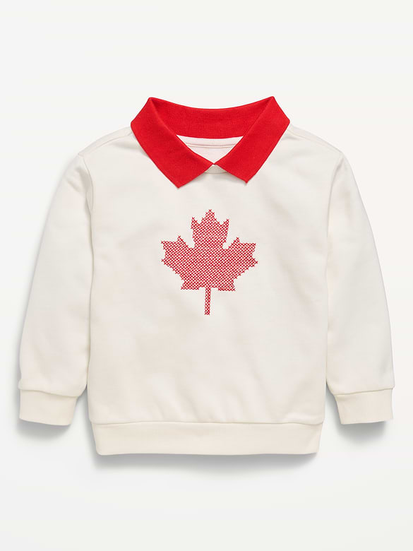 Oversized Unisex Collared Graphic Sweatshirt for Toddler