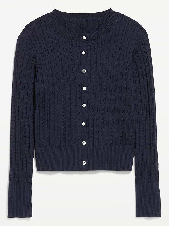SoSoft Cotton Crew-Neck Cardigan Sweater